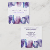 *水彩画の宝石の宇宙の宝石用原石の宇宙水晶 スクエア名刺 (正面/裏面)