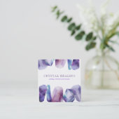 *水彩画の宝石の宇宙の宝石用原石の宇宙水晶 スクエア名刺 (スタンド正面)