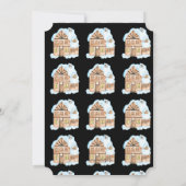 水彩画の家のホリデーパーティー招待状 招待状 (裏面)