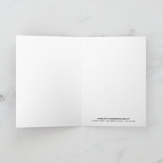 水彩画の家の不動産ビジネス サンキューカード (内部)