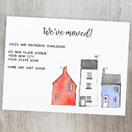 水彩画の家の住所変更のお知らせ 案内ポストカード