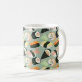 水彩画の寿司パターン コーヒーマグカップ (正面右)