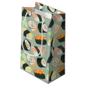 水彩画の寿司パターン スモールペーパーバッグ (裏面アングル)