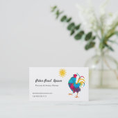 水彩画の専門の多彩なオンドリの鳥 名刺 (スタンド正面)