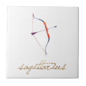 水彩画の射手座の弓及び矢 タイル (正面)