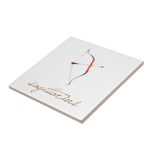 水彩画の射手座の弓及び矢 タイル (側面)