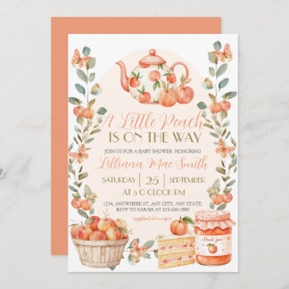 『水彩画の小さなピーチがやってくる』 招待状