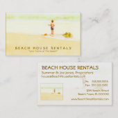 水彩画の少年ビーチ 名刺 (正面/裏面)