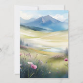 水彩画の山々と松林 ブライダルシャワー 招待状 (裏面)