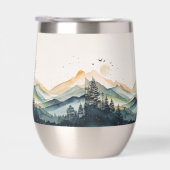 水彩画の山と森 (右面)