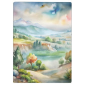 水彩画の山の風景 クリップボード (裏面)