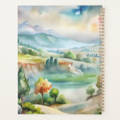 水彩画の山の風景 プランナー手帳 (裏面)