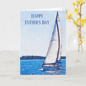 水彩画の帆船がかわいい父の日カード カード (黄色い花)