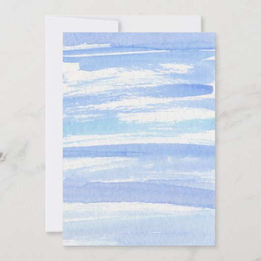 水彩画の帆船を使った海事をテーマにした結婚式の招待状 案内状 (裏面)