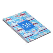 水彩画の帆船パターン ノートブック (右側)