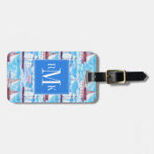 水彩画の帆船パターン ラゲッジタグ (正面横)