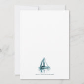 水彩画の帆船 日程変更カード セーブザデート (裏面)