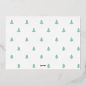 水彩画の常緑樹のリアルなホリデーカード 箔シーズンカード (裏面)