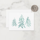 水彩画の常緑樹の筆致 ノートカード (正面/裏面インサイチュ)