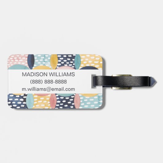 水彩画の幾何学的な円 ラゲッジタグ (裏面横)