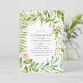 水彩画の幾何学的な水晶緑の草木の確認 招待状 (スタンド正面)