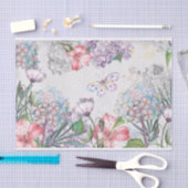 水彩画の庭によっては蝶トンボが開花します 薄葉紙 (クラフト)