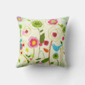 水彩画の庭の花 クッション (裏面)