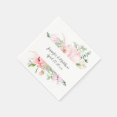 水彩画の庭の花 スタンダードカクテルナプキン (角)