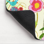 水彩画の庭の花 マウスパッド (コーナー)