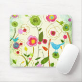水彩画の庭の花 マウスパッド (マウス)