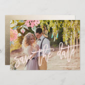 水彩画の庭園の結婚式の保存日付カード セーブザデート (正面/裏面)