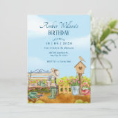 水彩画の庭師のイラスト 招待状 (スタンド正面)