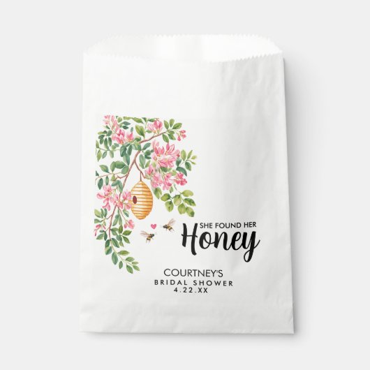 水彩画の彼女のハニーブライダルシャワー フェイバーバッグ (正面)