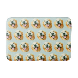 水彩画の微笑のゴールデン・リトリーバー犬 バスマット