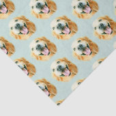 水彩画の微笑のゴールデン・リトリーバー犬 薄葉紙 (詳細)