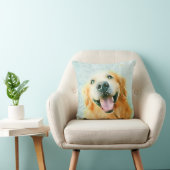 水彩画の微笑のゴールデン・リトリーバー クッション (椅子)