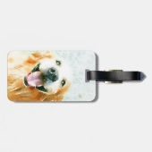 水彩画の微笑のゴールデン・リトリーバー ラゲッジタグ (裏面横)
