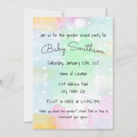 水彩画の性は招待状を明らかにします 招待状 (正面)