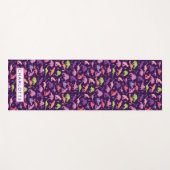 水彩画の恐竜のパーソナライズな子供の紫色の女の子 ヨガマット (正面(横))