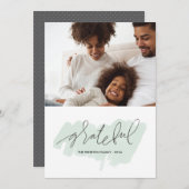 水彩画の感謝した休日の写真カード-フロスト シーズンカード (正面/裏面)