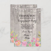 水彩画の感謝の気持ちを込めたエンゲージメントウェディングフラワー 招待状 (正面/裏面)