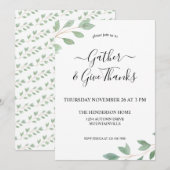 水彩画の感謝祭の食事 招待状 (正面/裏面)