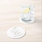 水彩画の感謝祭家族の食事 飲み 感謝 ラウンドペーパーコースター (インサイチュ)