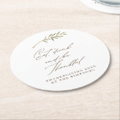 水彩画の感謝祭家族の食事 飲み 感謝 ラウンドペーパーコースター (アングル)