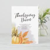 水彩画の感謝祭招待状 招待状 (スタンド正面)