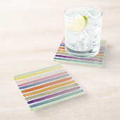 水彩画の手塗りのブラシの打撃、旗 ガラスコースター (アングル)