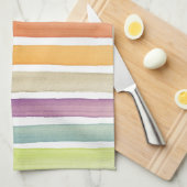 水彩画の手塗りのブラシの打撃、旗 キッチンタオル (四つ折り)