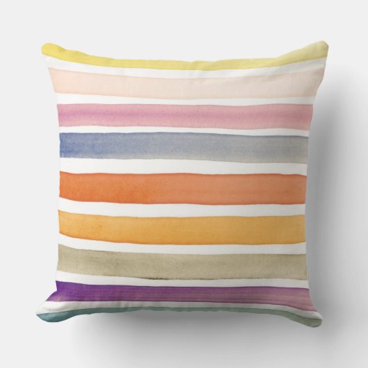 水彩画の手塗りのブラシの打撃、旗 クッション (正面)