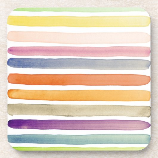 水彩画の手塗りのブラシの打撃、旗 コースター (正面)