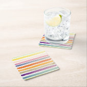 水彩画の手塗りのブラシの打撃、旗 スクエアペーパーコースター (インサイチュ)